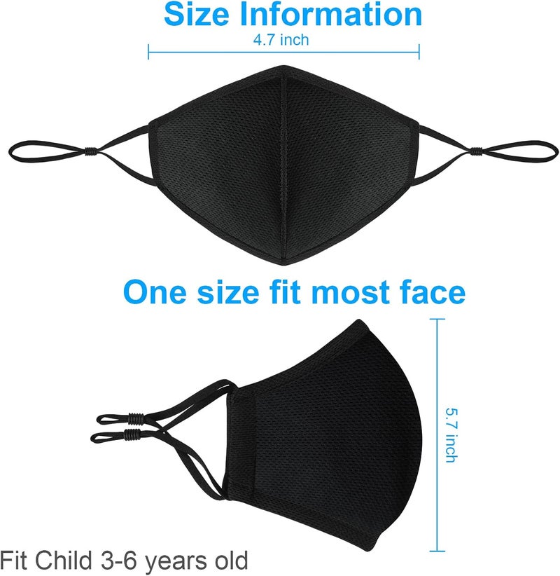 comfso 5Pack (S/XS) Child Kids Cloth Reusable Washable Face Mask Breathable with Adjustable Ear Loop - Image 5